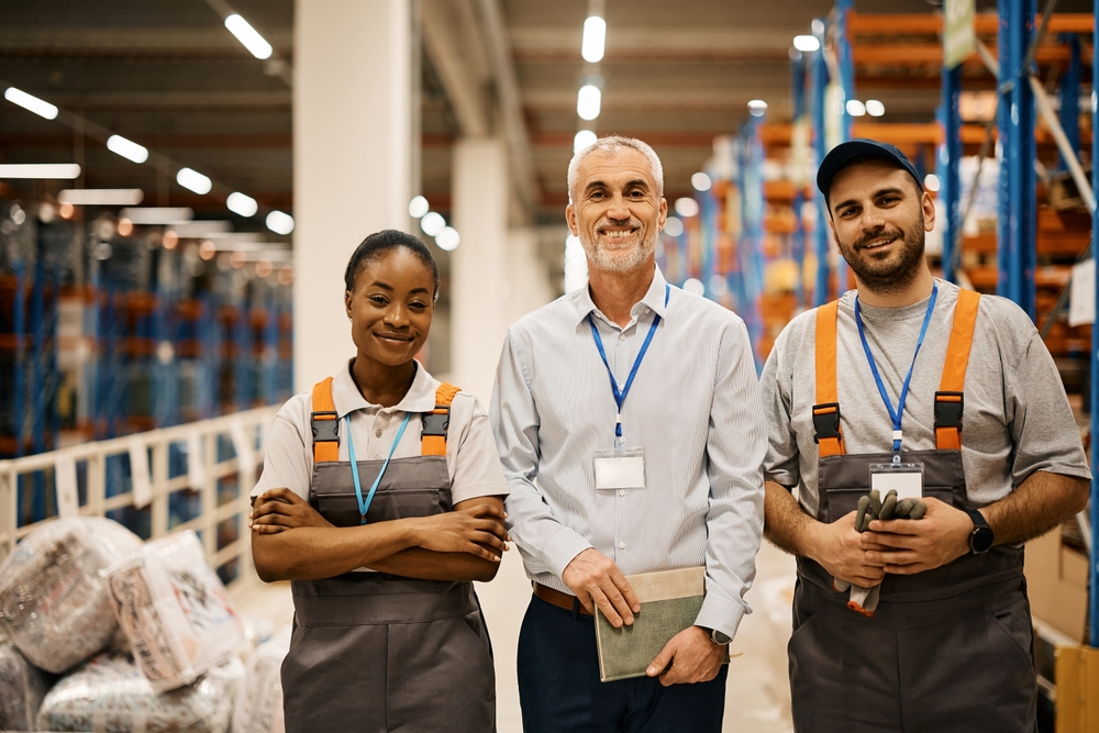 happy warehouse employees